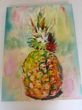 Pineapple Canvas Art 18x24 • Gregory Gorham • Coastal Tropical Wall Decor